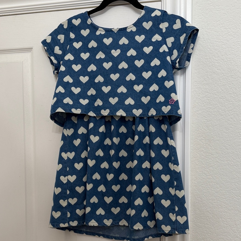 Limited Too Blue and White Heart Dress size 10